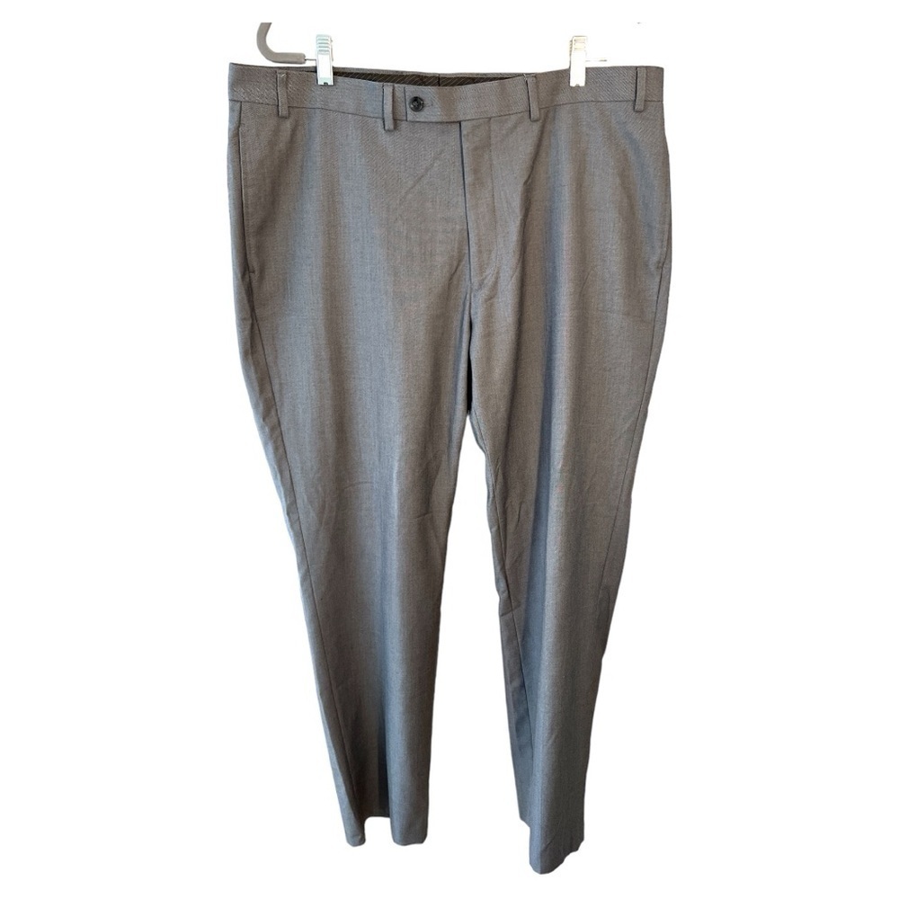 Slim Fit Heather Grey Suit Pants - Picture 4 of 6